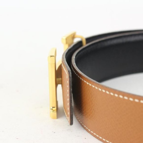 Hermès 32mm Reversible H Logo Belt Kit Brown x Black x Gold 1H96a main image 5